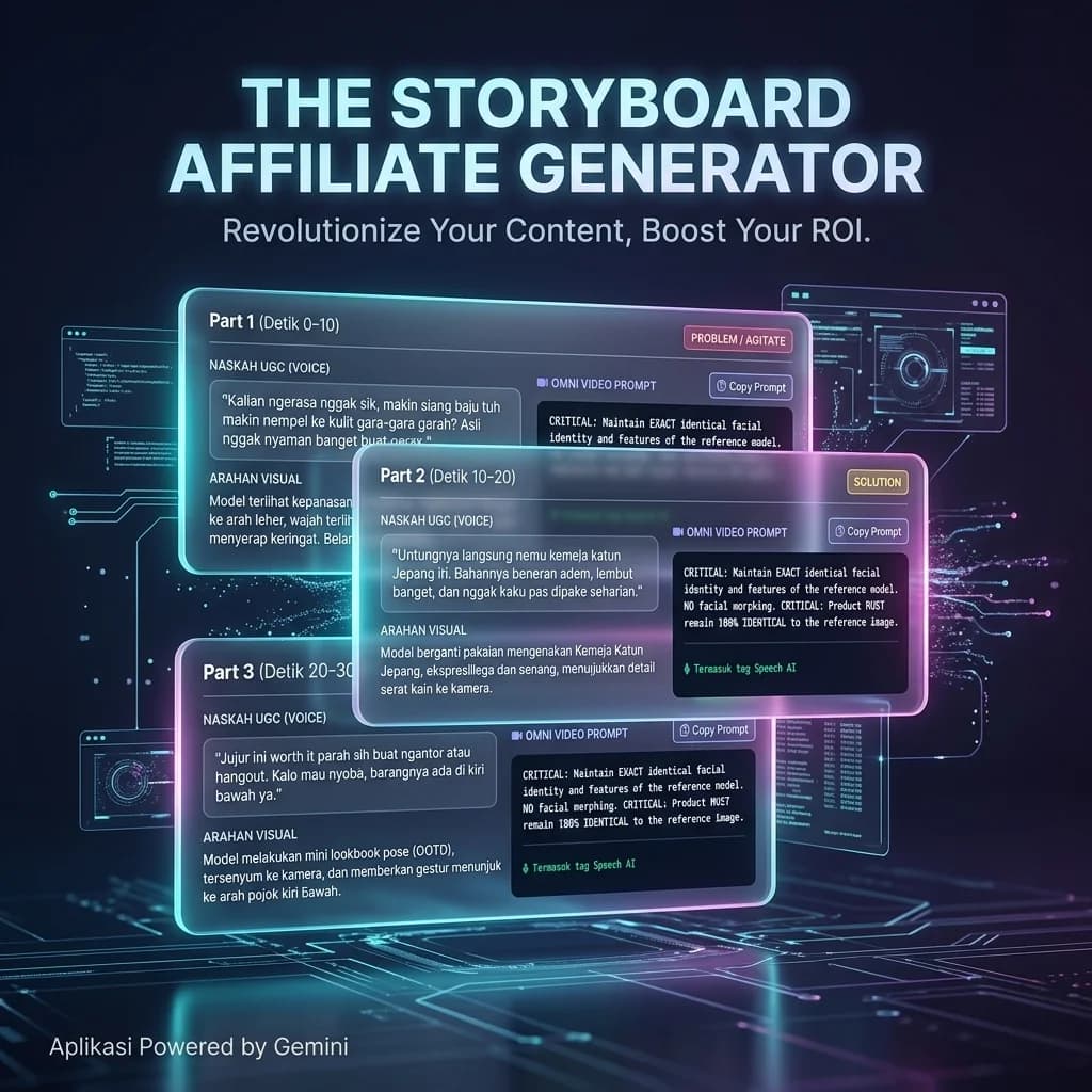 Storyboard Affiliate Generator AI - Prompt Video Google Omni Flash